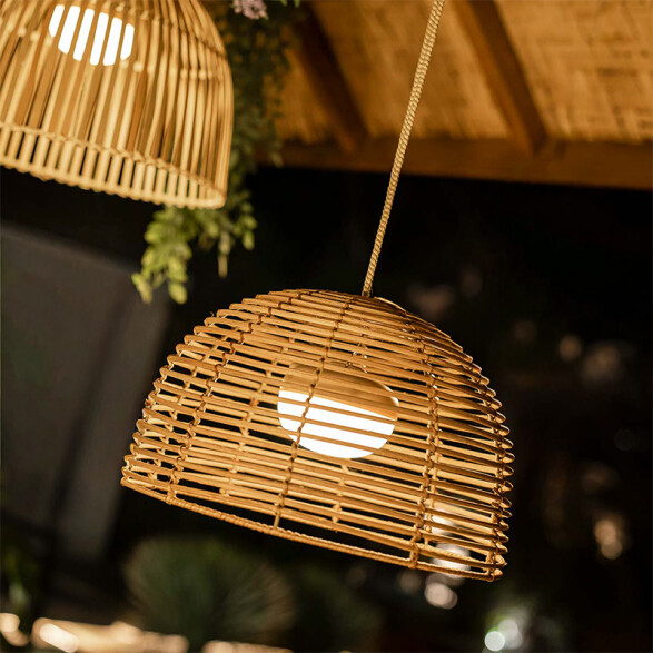 Colgante lámpara recargable cálida IP54 Ø35x22cm NW0050