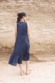 Vestido Folk Long Azul Marino