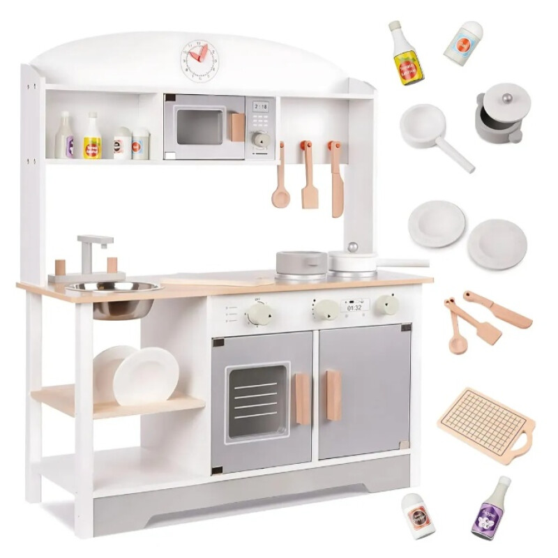 Cocina De Madera Didáctica Con Accesorios Infantil Multicolor