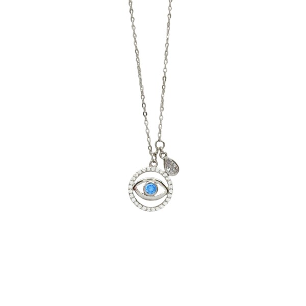 Conjunto Ojo turco circulo - Plata 925 - Zirconias- CJ3055 Conpiedra