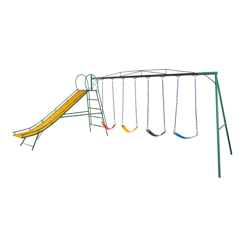 Juego Combinado Infantil con tobogán N°4. 4 hamacas de cincha. Juego Combinado Infantil con tobogán N°4. 4 hamacas de cincha.
