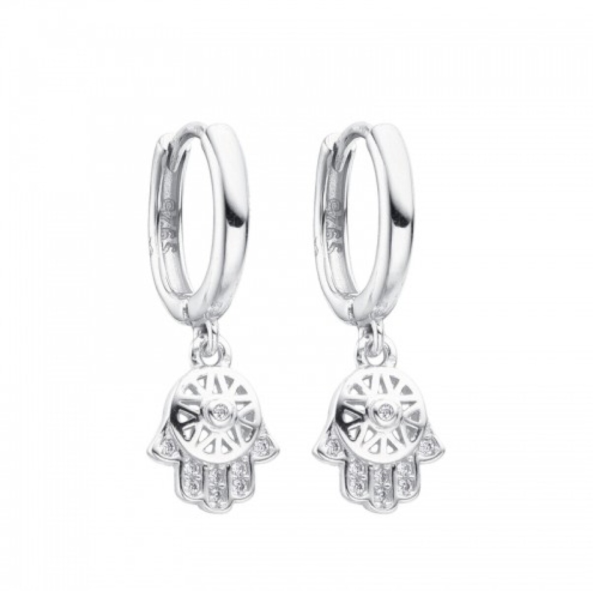 Par de aros de plata 925, MANO DE FATIMA. 