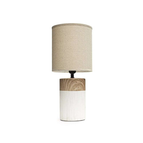 Lampara Porcelana Simil Madera D20X47Cm Blanco