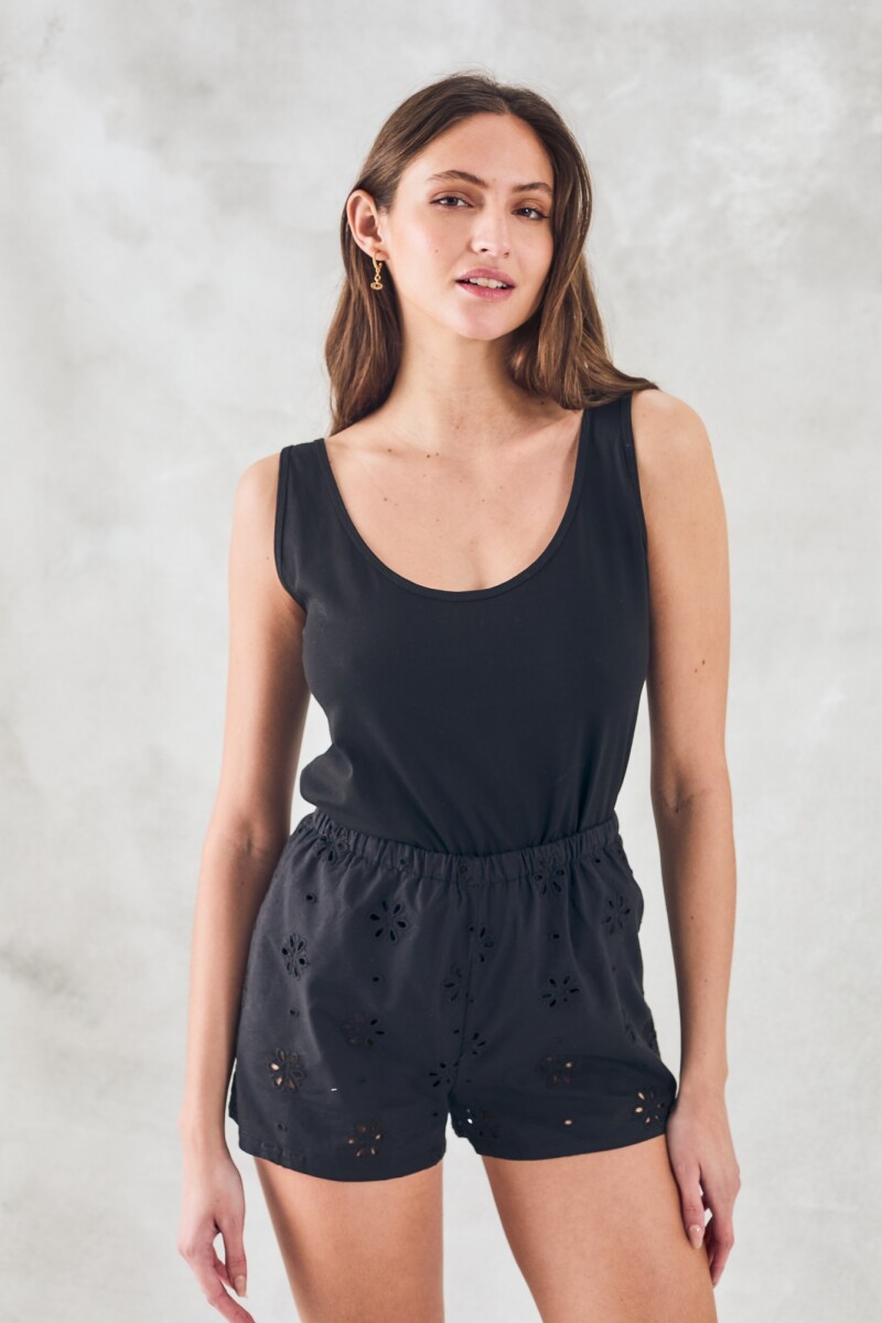 Musculosa Algodón Peinado - Negro 