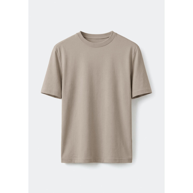CAMISETA MM MASC MARROM CLARO