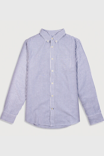 Camisa Oxford Standard Hombre Blue Track Stripe