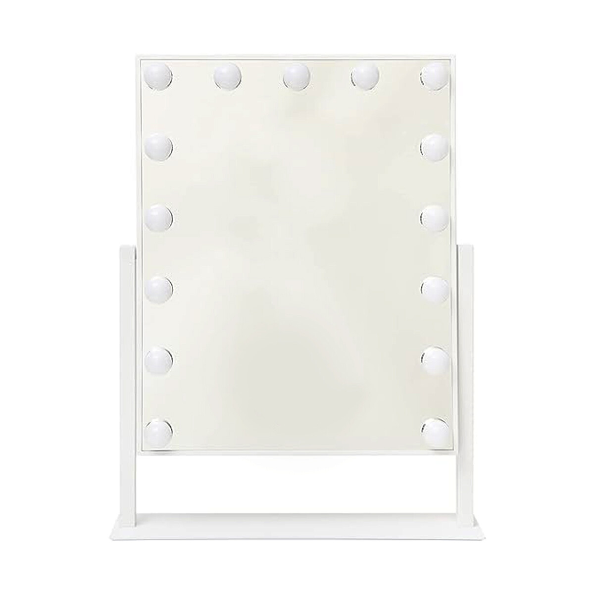 Espejo Maquillaje Luz 12 LED Metal 47,5x35,5x12cm Blanco