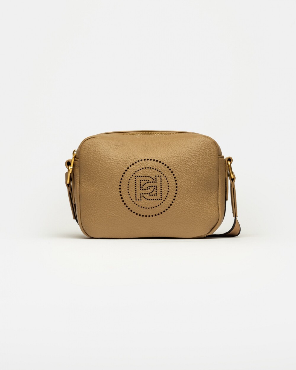 Bandolera Key en efecto cuero graneado Taupe