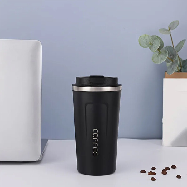 Vaso Térmico Coffee Mug 510 Ml Con Tapa Café Té Taza Jarra Variante Color Negro