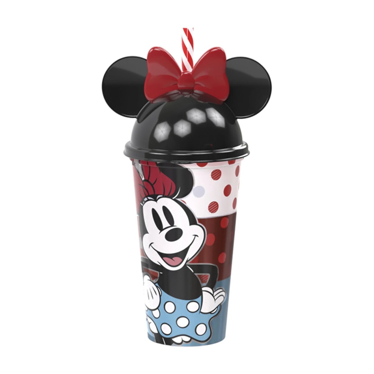 Vaso Plástico Milkshake Disney con Forma y Pajita 500ML - MINNIE 