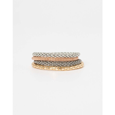 Set De Pulseras Elásticas. Dorado
