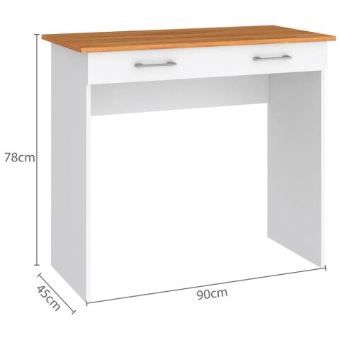 Escritorio Juvenil Mesa De PC 90cm Con Cajón Blanco / Cinamomo Escritorio Juvenil Mesa De PC 90cm Con Cajón Blanco / Cinamomo