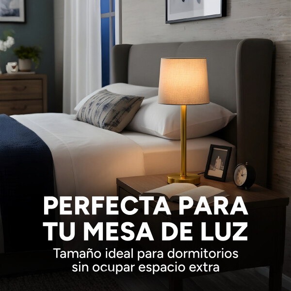 Lampara De Escritorio Mesa Portátil 220V Con Puerto Usb Color Dorado