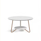Set Mesa Ratona + Mesa Auxiliar Living Nordico Blanco