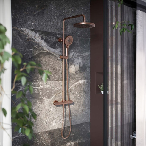 Griferia Barra Ducha En Ac Inox Color Bronce Cepillado - Serie Signature 000