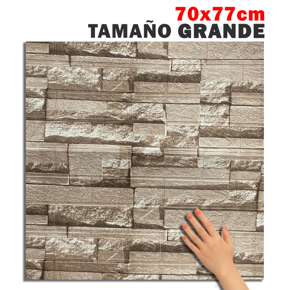 Panel Revestimiento Placa Pared Autoadhesiva Pack x20 Piedra beige