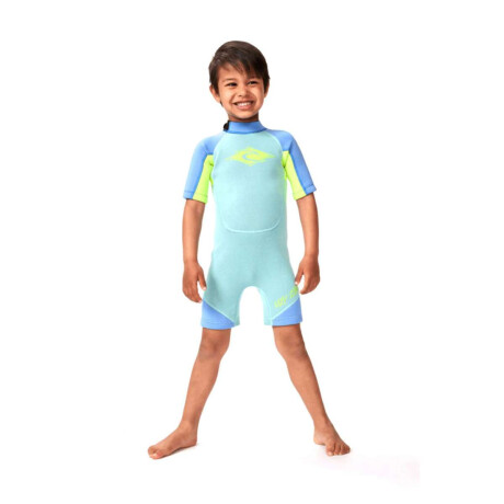 Traje Rip Curl Groms Omega Back Zip Spring Celeste/Amarillo