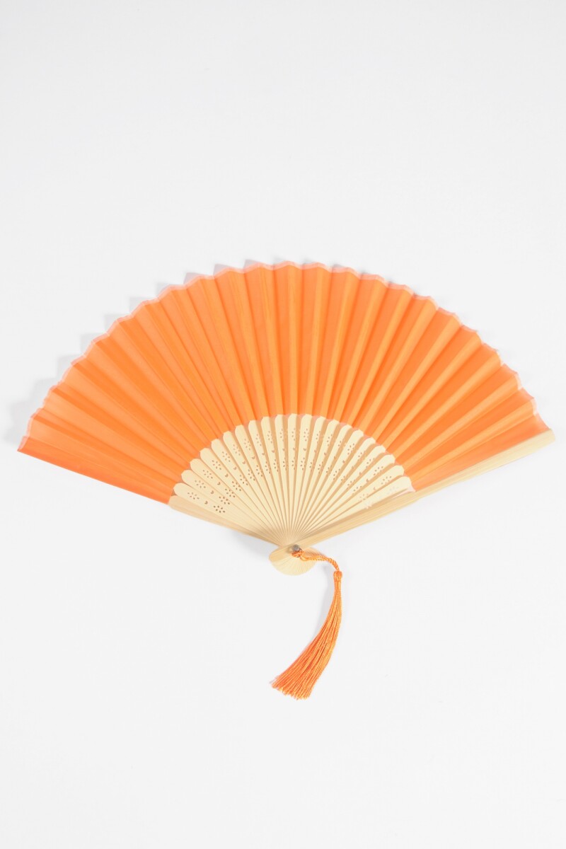 Abanico Bambú naranja