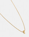 Cadena Corta con Dije Metal Cadena De Acero Con Inicial F - Dorado