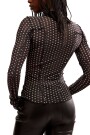 CHARLIE PRINTED MESH TOP Negro