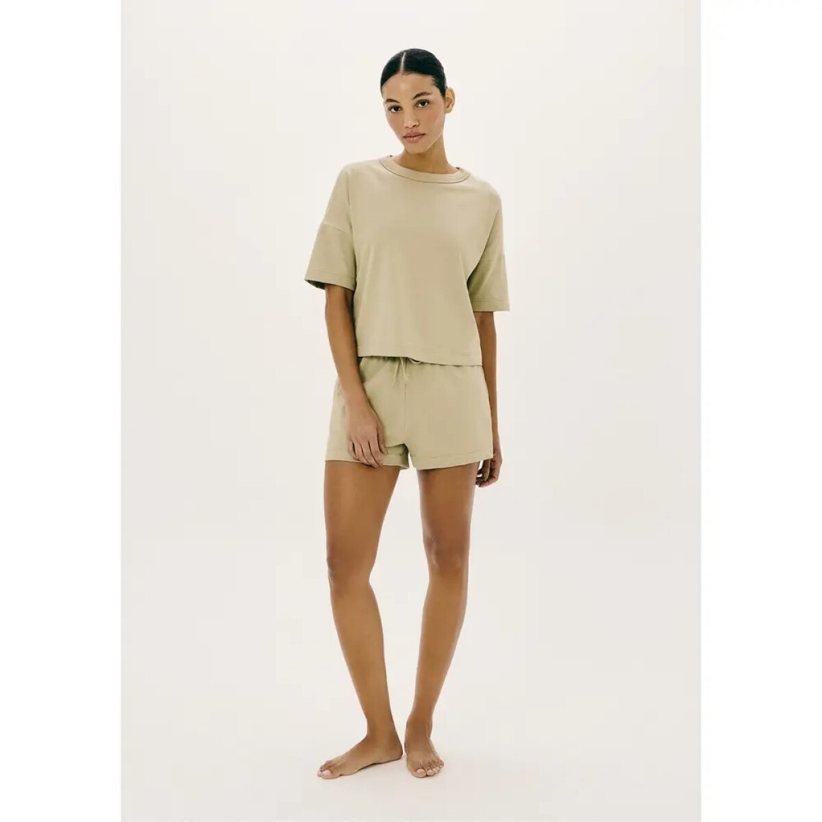 PIJAMA MM FEM - OLIVA CLARO 