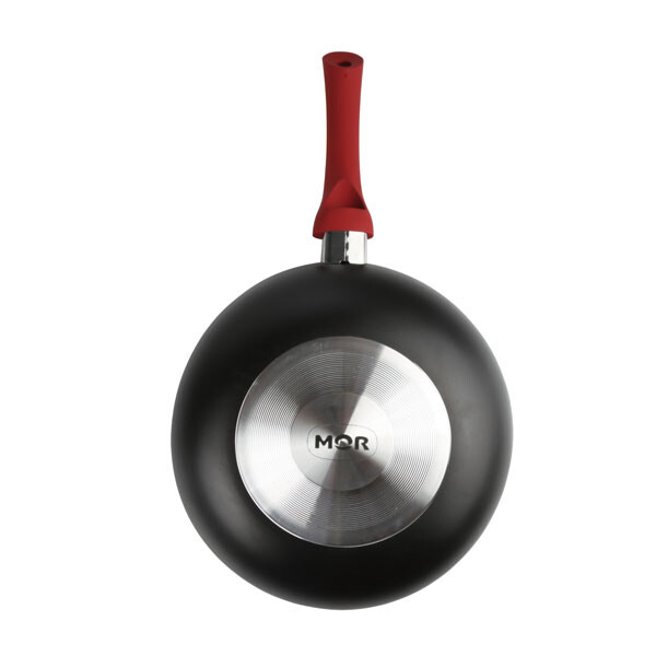 SARTÉN WOK CON TAPA AROMA 24 CM NEGRO