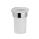 PORTA VASO CON VASO METAL DALIA MATE PARA BAÑO ACERO 000