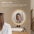 Espejo Redondo De Baño Led 60cm Funsión Desempañado DORADO