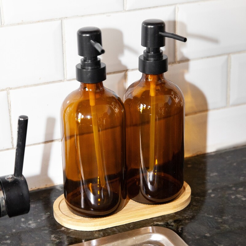 Set 2 dispensadores de jabón shampoo 450ml Set 2 dispensadores de jabón shampoo 450ml