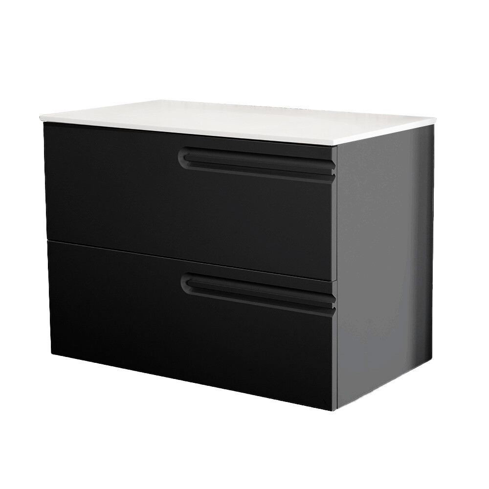 MUEBLE DE BAÑO ECONIC 80 CM NEGRO MATE CON ENCIMERA Mueble De Baño Econic 80 Cm Negro Mate Con Encimera