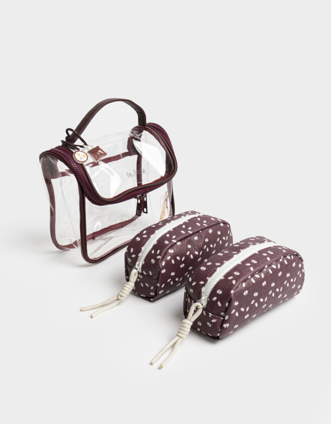 Porta Cosméticos Necessaires - Rojo Burdeaux