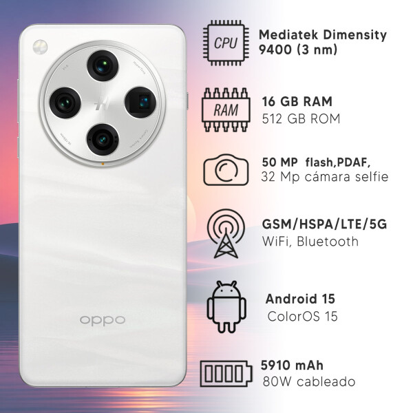 Oppo Find X8 Pro 16/512gb 5g + Regalo PK OPPO FIND X8 PRO 16/512 BLACO + REGAL