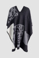 Poncho animal leopardo Negro