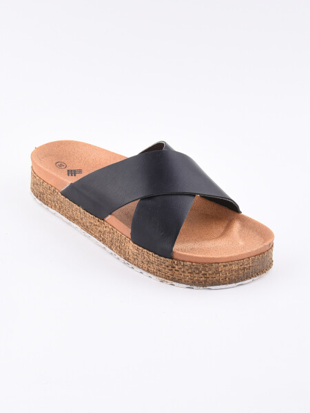 Sandalia con tiras cruzadas Negro