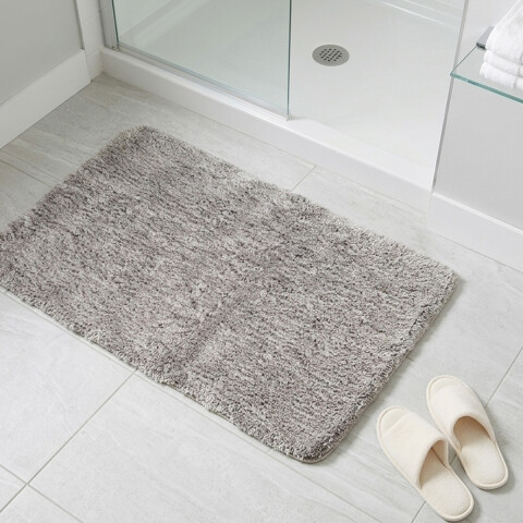 Alfombra Baño con Pelo Largo Home Class 45 x 75 cm GRIS