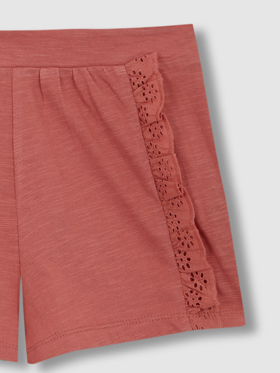 Pantalon Corto De Punto Con Tiras B Coral Claro