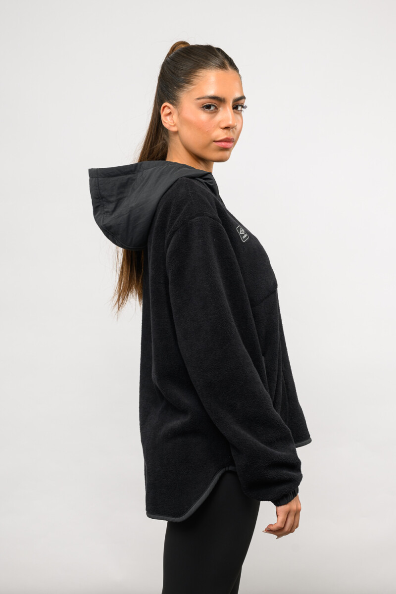 Buzo medio cierre ámbar Negro