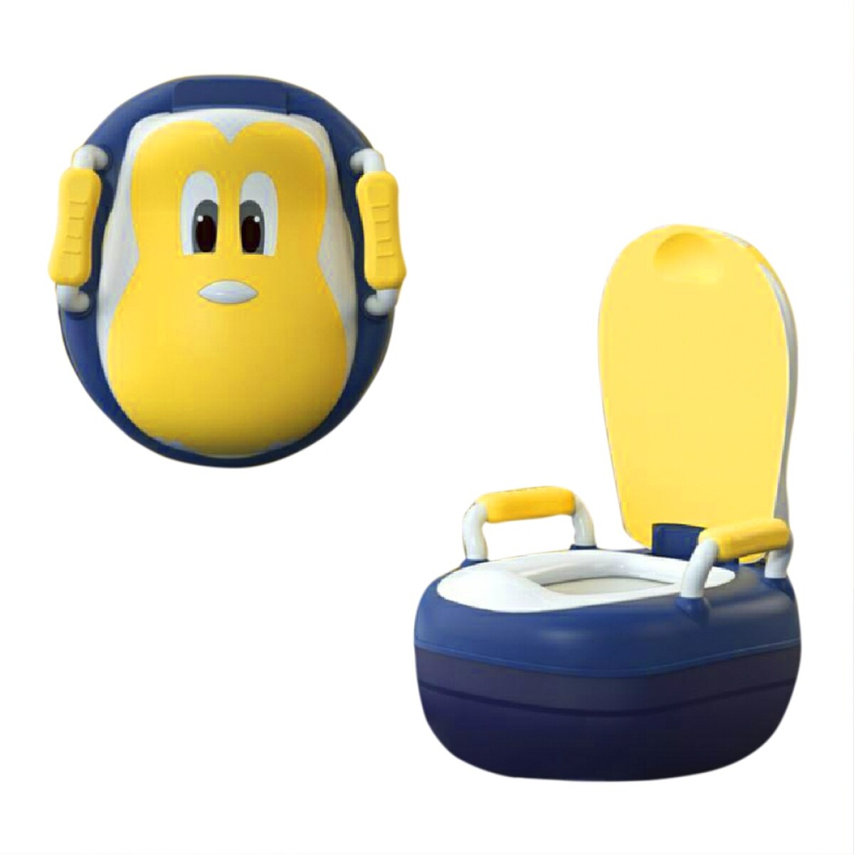 Pelela Infantil Water Inodoro con Tapa de Diseños Divertidos - Azul/amarillo 