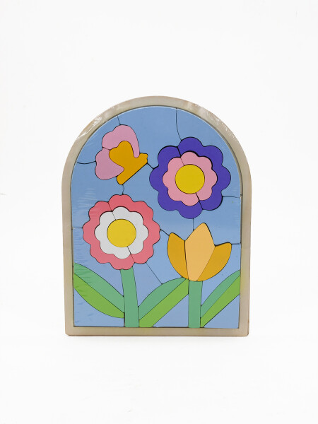 PUZZLE MADERA FLORES MULTICOLOR