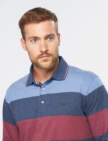 REMERA POLO RAYADA Bordo