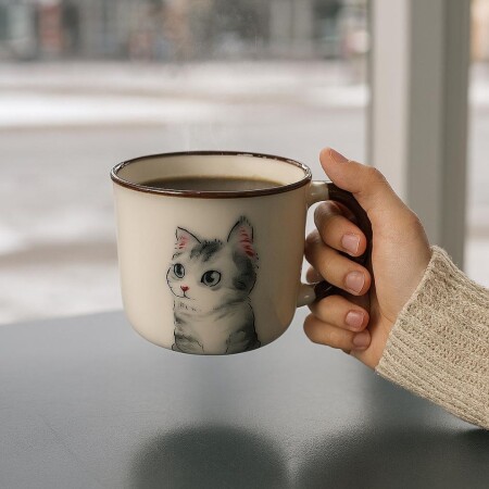TAZA LOZA DISEÑO GATO 180ML TAZA LOZA DISEÑO GATO 180ML