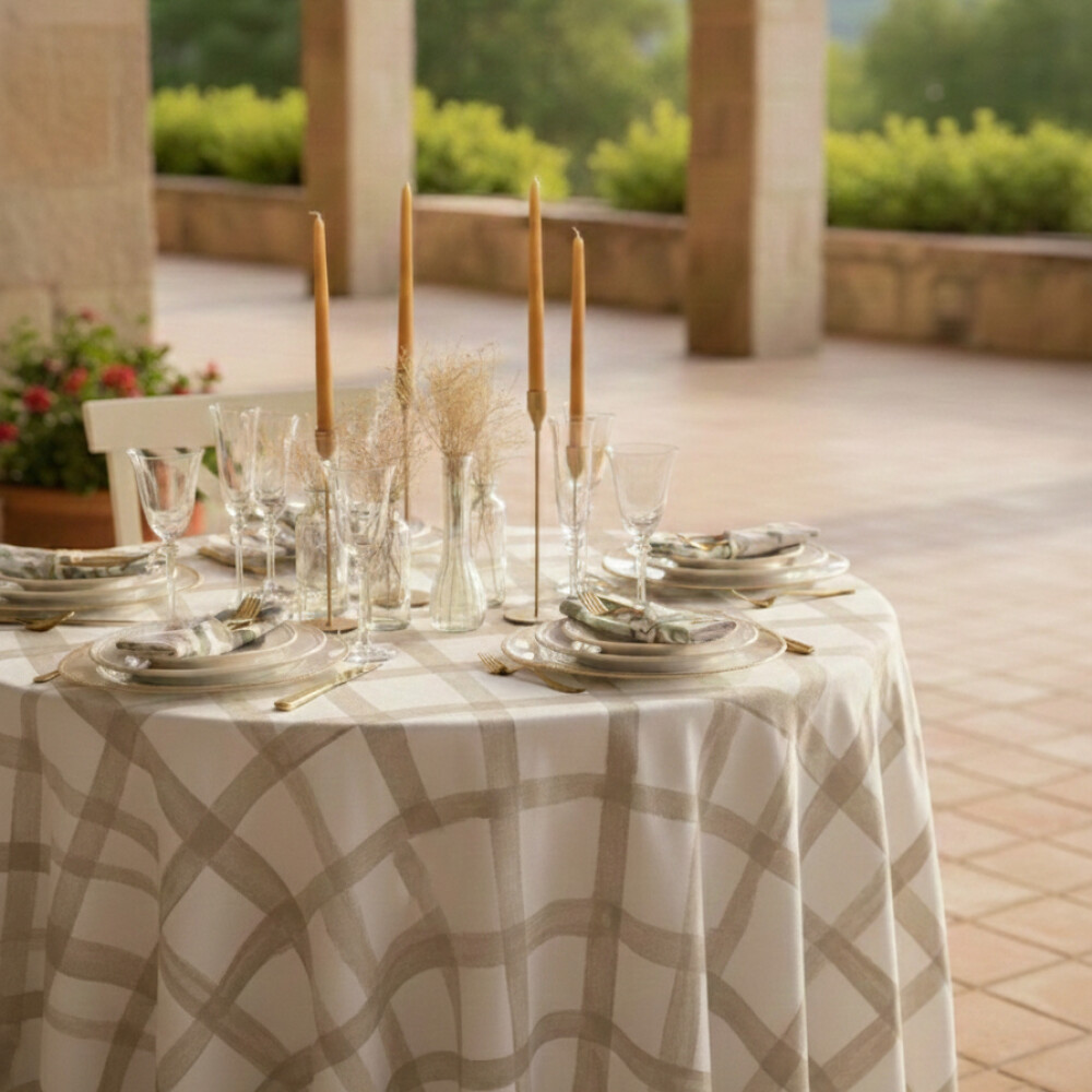 Mantel Clásico 100% Algodón 220cm - Pilar Humus