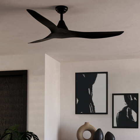 Ventilador de techo negro Ø1320mm con control EG0192