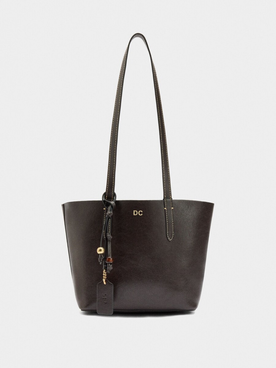 Bolso Shopper Reversible Con Bolsa Extraíble M marron