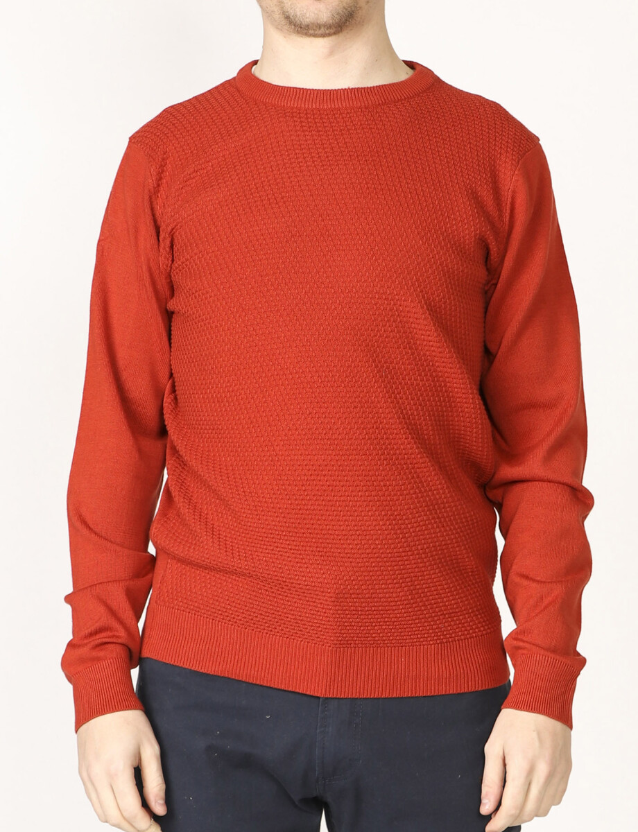 470987 SWEATER HARRINGTON LABEL Ladrillo