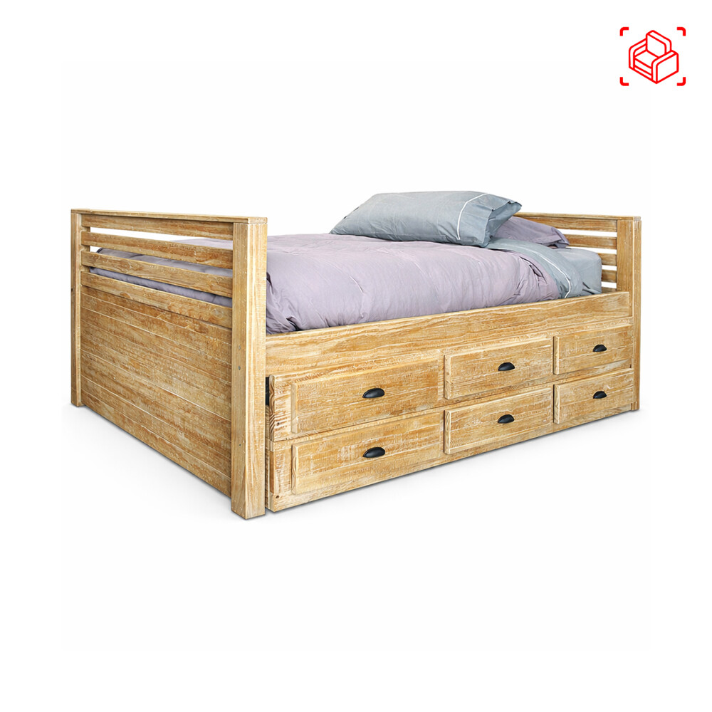 CAMA MARINERA MADERA NATURAL-BEIGE MONTAUK