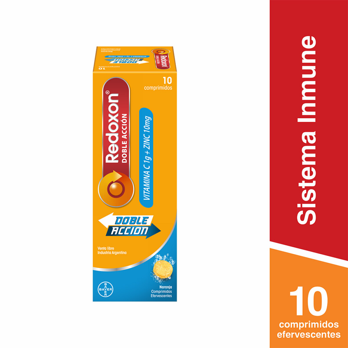 Redoxon Doble Accion con Vitamina C y Zinc 10 Comprimidos Efervescentes 