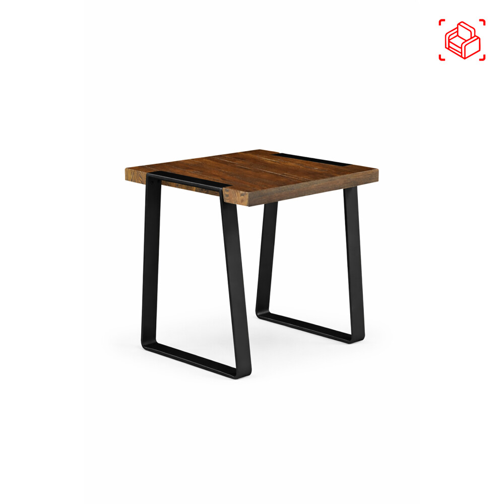 MESA DE LIVING LATERAL - ARRIME MADERA-Y-METAL MARRON YORK CASTAÑO
