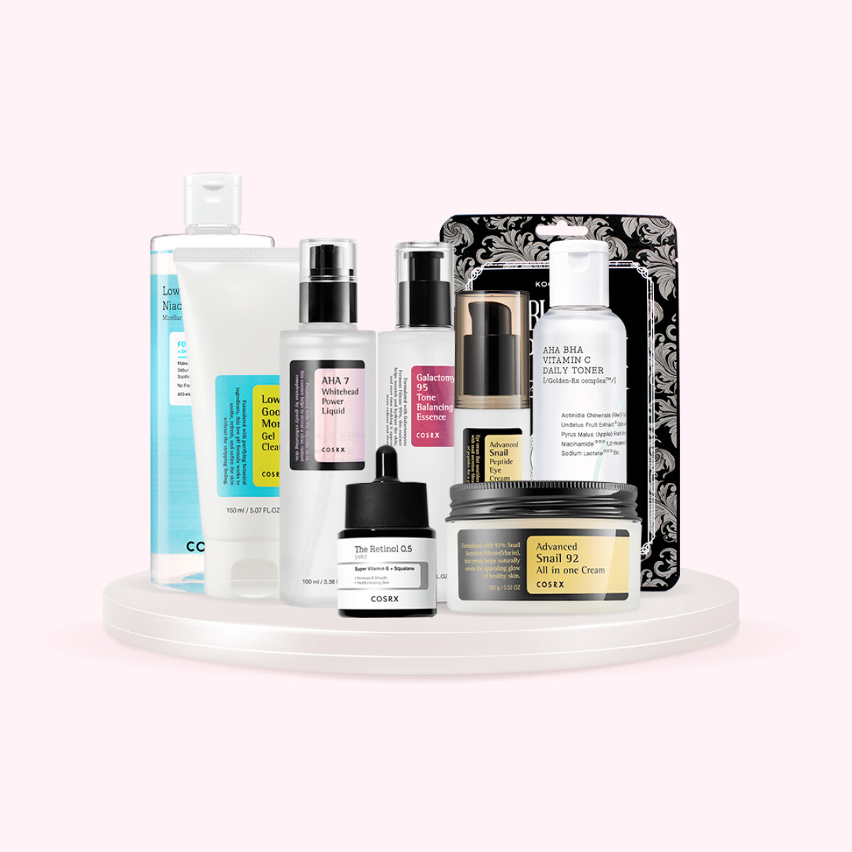 RUTINA COREANA PIELES NORMAL - -Opción esencia Snail 96 con serum triple molécula y crema de baba de caracol 