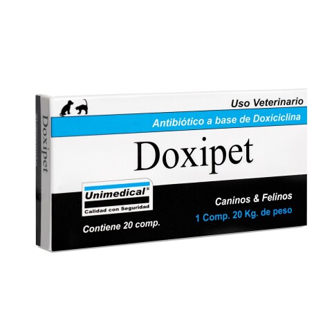 DOXIPET ATIBIÓTICO PARA PERROS Y GATOS CAJA 20 COMPRIMIDOS DOXIPET ATIBIÓTICO PARA PERROS Y GATOS CAJA 20 COMPRIMIDOS